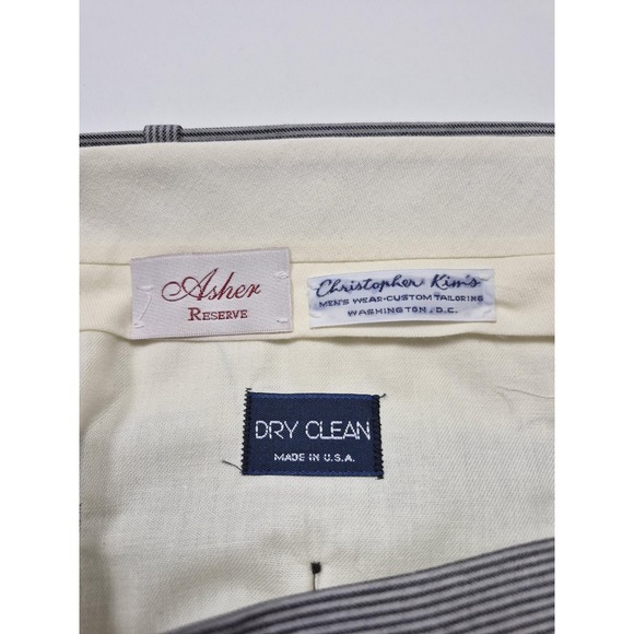 Asher Reserve Dress Pants Mens 44x36 Gray Wool Cotton Pleated Straight USA NWT - Picture 3 of 11